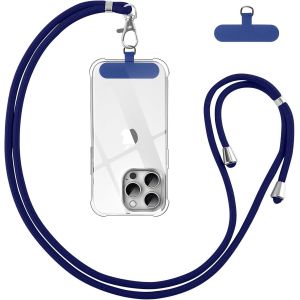 MAA-Cordon Telephone Portable, Tour de Cou Téléphone Universelle avec Patch, Réglable Amovible en Nylon Collier Lanière Corde en Bandoulière Compatibles avec Plupart des Smartphones Case, Bleu 01 - Neuf