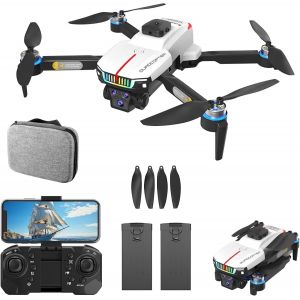 Mini Drone Avec Cam&eacute;ra 4k, Mini Drone Pour Enfants, Drone Moteur Sans Balais Avec Lumi&egrave;res, Positionnement Optique, &Eacute;vitement Intelligent Des Obstacles, Transmission Fpv Sans Fil, 2 Batteries - Neuf