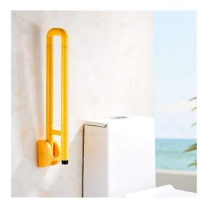 Barre d'appui de s&eacute;curit&eacute; pour salle de bain, main courante pliable en acier inoxydable en forme de U, 75 cm, fixation murale pour toilettes et baignoire - Neuf