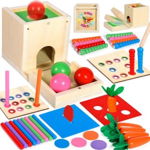 Jeux Montessori Educatifs Motricit&eacute; B&eacute;b&eacute; en Bois Gar&ccedil;ons et Filles,Jouets 1 2 3 Ans,Jeux Montessori Object Bo&icirc;te Permanente,No&euml;l Cadeaux Enfants d'anniversaire - Neuf