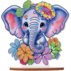 Oayew-Diamond Painting Ornement De Bureau Diamond Ornement Puzzle &Eacute;l&eacute;phant Peinture Bureau Ornements Diamant Point De Croix Kit Complet Chambre Bureau D&eacute;corations Pour La Maison - Neuf