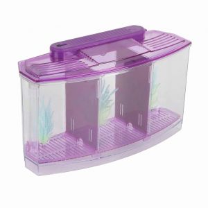 Boîte D'isolement D'élevage Led Acrylique Trois Divisions Pour Petits Poissons - Aquarium Aquarium - Neuf
