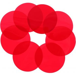 10Pcs Gel Filter Transparent Color Films Plastic Sheet Round Head Flash Correction Gel Light Filters for Photo Flashes Film Video Steps Red 66Cm - Neuf