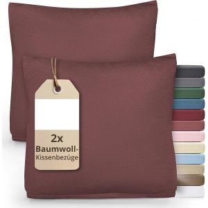 Cauc-Greenline Lot De 2 Housses De Coussin En Jersey De Qualit&eacute; Sup&eacute;rieure En 100 % Coton Vieux Rose (Lot De 2) - D&eacute;coration De Coussin De Canap&eacute; - 60 X 60 Cm - Neuf