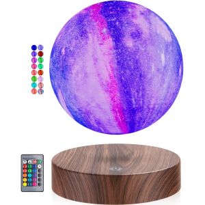 Lampe De Lune Tournante Flottante Lampe De Galaxie En Lévitation Magnétique Rotative Lampe De Lune Led 16 Couleurs Impression 3d Veilleuses Pour Chambre Bureau Décoration De Bureau,Cadeaux - Neuf