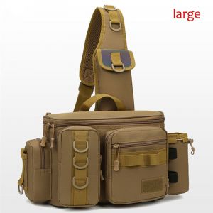Sac À Dos De Pêche À La Mouche Pour Hommes,Sac De Rangement D'équipement,Boîte De Leurre,Sac Banane,Support Initié À La Fronde-Brown(Grand) - Neuf
