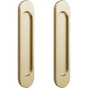 lbgwp60-2XPoignées De Porte Coulissante Ovales Autocollantes, Poignée Porte Coulissante, Alliage D'Aluminium Or Mat Sans Perforation Pour Portes Coulissantes De Grange, Fenêtres, Armoires / 15 Cm - Neuf