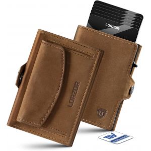 CMJAAGUR-Porte Carte Homme Avec Porte Monnaie Xxl, Portefeuille Homme Cuir V&eacute;ritable, Portefeuille Et Porte-Carte Avec Blocage Rfid, Portecarte Bancaire Pour 10 Cartes, Avec Compartiment Pou[M308] - Neuf