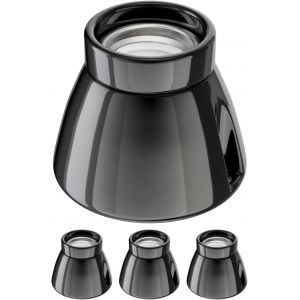 4 Pièces Plafonnier/Douille De Lampe Minz, Porcelaine, Noir Brillant, 1x E27 Max. 300w[Amp748481] - Neuf