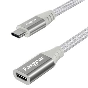 Thef-Câble D'extension Usb C Câble D'extension Mâle Vers Femelle De Type C Compatible Avec Le Chargeur Magsafe | Chargement Sans Fil Mag Safe | Tous Les Appareils De Type C 2.0 (1.8 M, Blanc) - Neuf