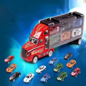 Jouet Camion Transporteur - Non spécifié - 12 Voitures - Alliage - Rouge - 0.6kg - Neuf