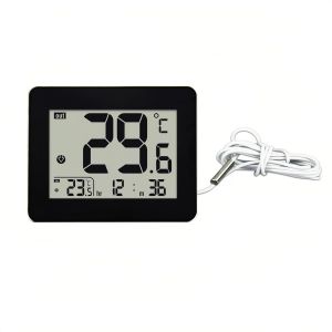 ChenQuanSarl-Thermomètre Digital Intérieur Extérieur, Ecran Lcd Hd /Min, Mesure La Température De L'Eau De La Baignoire Avec Sonde Imperméable Pour Salle De Bain Chambre Salon - Neuf