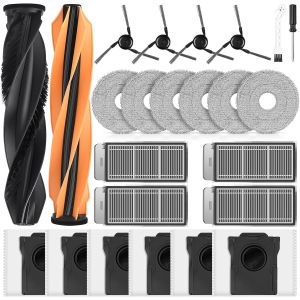 Accessoires pour robot aspirateur Dreame X50 Ultra / L50 Pro Ultra / X50 Master / L40s / Matrix10 Ultra 6 sacs &agrave; poussi&egrave;re, 6 lingettes de nettoyage, 4 filtres, 4 brosses lat&eacute;rales, 2 brosses - Neuf
