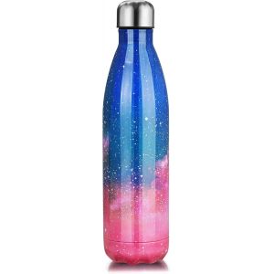 Bouteille D'eau Acier Inoxydable, Gourde Isotherme Gourde Inox Sans Bpa Isol&eacute; &Agrave; Bouteille Isotherme Pour Froide Pendant 24heures, Chaude Pendant 12 Heures (Galaxie Rose, 750ml) - Neuf