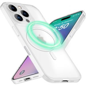 SJZG-Magpower Housse Extr&ecirc;mement Fin Compatible Avec Iphone 16 Pro Coque [Compatible Avec Magsafe], 0,3Mm Ultra-Slim Cover Anneau Magnetique, Couverture Ultra-Fin Mince, Couleur:Blanc Transparent - Neuf
