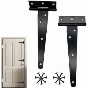 Charni&egrave;re Portail Bois en T Charni&egrave;re Noir Charniere Porte Charniere Portail Exterieur Gond Charni&egrave;re de Porte en T en Fer Galvanis&eacute; Pour portes int&eacute;rieures et ext&eacute;rieures assorties (6 pouces) - Neuf