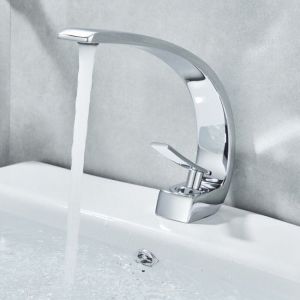Robinet de lavabo, robinet de salle de bain, robinet mitigeur de salle de bain incurv&eacute; - Neuf