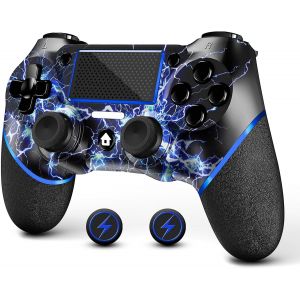 Manette Sans Fil Pour Ps4, Manette De Jeu Pour Ps4 Avec Double Vibration, Pavé Tactile, Prise Casque Stéréo, Contrôle De Mouvement À Six Axes, Compatible Avec Console Ps4/Slim/Pro (Flash - Neuf