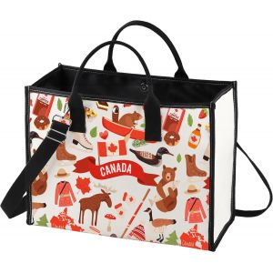 SHIBA-Sac fourre-tout en toile de voyage au Canada, cadeau de voyage au Canada, sac à bandoulière réutilisable pour voyageur touri[1 - Neuf