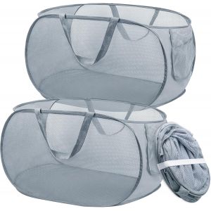 MDY-Lot de 2 Paniers à Linge Pop up - 36 x 36 x 58 cm Panier à Linge Pliable - Paniere a Linge Sale avec Manipuler - Pour Salle de Bain, Dortoir, Voyage - Neuf