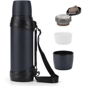 Letnerny-Grande Flasque De Voyage En Acier Inoxydable Avec Poignée Pour La Randonnée, La Pêche - 2,5 L - Neuf