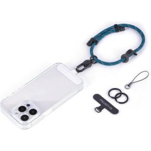 KAL-Dragonne T&eacute;l&eacute;phone Portable 1,Telephone Cordon Patch 2,R&eacute;glable 20-0Cm,Cordon Telephone Portable,Porte-Cl&eacute;s(Bleu Ardoise-B) - Neuf