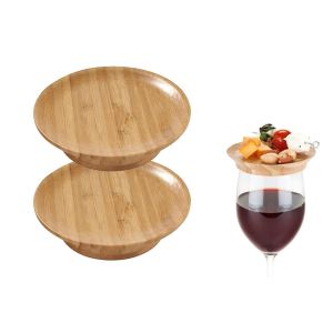 Ensemble De 2 Sous-Verres En Bambou Pour Verres &Agrave; Vin Et Amuse-Bouche - Neuf