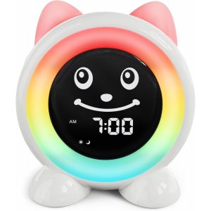 R&eacute;veil Enfant-Reveil Enfant Educatif Jour/Nuit Avec Veilleuse 11 Couleurs | Minuterie | Fonction Snooze | Fonction M&eacute;moire | R&eacute;veils Lumineux Pour Enfants Cadeau Pour Filles Et Gar&ccedil;ons - Neuf
