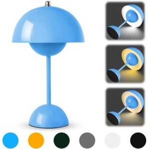 Lampe De Table Led Sans Fil Lampe De Chevet Champignon Lampe De Table Tactile À Intensité Variable Avec 3 Modes De Luminosité 3000 K 6000 K Rétro Rechargeable Pour Chambre À Coucher, - Neuf