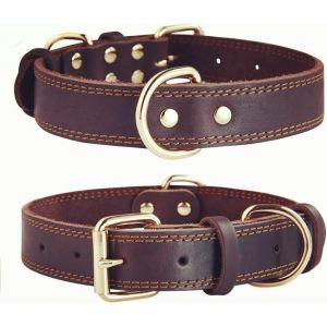 Jgd-Collier Pour Chien En Cuir V&eacute;ritable De Qualit&eacute; Sup&eacute;rieure/Colliers R&eacute;glables En Cuir V&eacute;ritable Durable Pour M&acirc;le Femelle Petit X-Petit Chien Moyen Grand X-Grand-Brun-Xs - Neuf