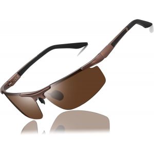 Lunettes De Soleil Sport Polarisées Pour Homme - Lunettes De Soleil Pour Conducteur Pêche - Ultra Légères - Cadre En Métal - Protection Uv400 - Neuf