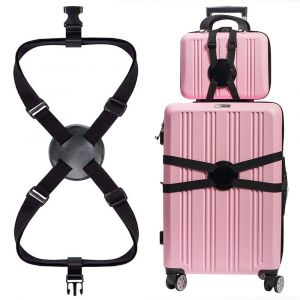 Sangle de valise ajustable élastique ultra longue noire, durable et douce pour sécuriser vos bagages, confortable et ergonomique idéale pour valises et sacs - Neuf