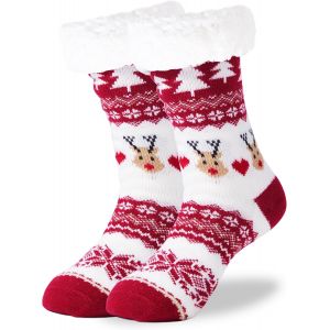 Jgd-Chaussettes Noel Femme, Antid&eacute;rapantes Chaud Chausson Chaussette Pantoufle Christmas Socks Pilou Pilou Hiver Polaire Socks Chausson Noel - Neuf