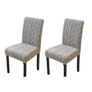 Lot de 2 housses de chaise universelles pour salle &agrave; manger, cuisine et &eacute;v&eacute;nements - Neuf