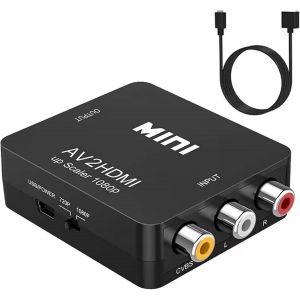 Adaptateur Rca Vers Hdmi,Convertisseur Av Vers Hdmi,Convertisseurs Pour Xbox Ps4 Ps3 Ps2 Tv Stb Vhs Caméra Dvd - Neuf