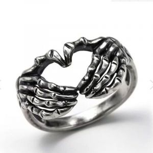 Bague Pour Femme Avec Signe De La Main - Bague Fantaisie En Alliage Vintage En Forme De C?ur - Neuf