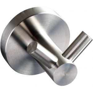 Porte-serviettes exclusif avec deux crochets en acier inoxydable | Crochets de salle de bain, porte-serviettes et porte-manteaux (acier inoxydable brossé) - Neuf