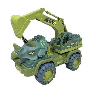 Friction Powered Car Toy Dinosaurs Transport Car Carrier Gift for Children Excavator B - Neuf