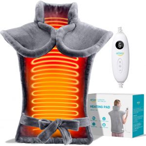 JGD-Coussin Chauffant Dos Electrique pour Le Cou, 24""x33"" Les &Eacute;paules et Le Dos, Coussin Chauffant pour Le Cou &agrave; 90Mins Arr&ecirc;t Automatique avec 6 R&eacute;glages, 9.5FT C&acirc;ble, Cadeau Homme Femme - Neuf