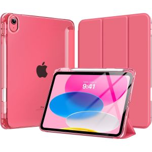 Coque pour iPad 11 Pouces (A16) 11e G&iquest;&iquest;n&iquest;&iquest;ration 2025, iPad 10e G&iquest;&iquest;n 10,9"" 2022 avec Porte-Stylet, ?tui iPad 10e Gen Mince L&iquest;&iquest;g&iquest;&iquest;re &iquest;&iquest; Trois Volets avec PC Arri&iquest;&iquest;re Translucide Robuste, Past&iquest;&iquest;que Rose - Neuf