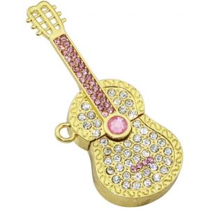 Clé USB 8 Go en forme de guitare en métal (doré), modèle 3.0, clé USB pour stockage de données - Neuf