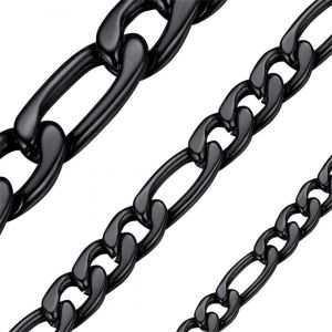 Kal-Collier Homme Acier Inoxydable 316l Chaîne Femme Cubaine Gourmette Maille[Argenté/Or/Noir-Largeur 5/9/12/15 Mm-Longueur 36/46/51/55/61/66/71/76 Cm] Bijoux Garçon Fille Cadeau Anniversaire - Neuf