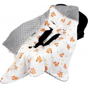 Tianyi-Couverture Bébé Cadeaux Nouveau-Nés Garçons Filles À Pois Couverture Bébé Couverture Parent Couverture En Laine Douce Couverture Imprimée Animaux Motifs Couverture Siège Auto,Orange Fox - Neuf