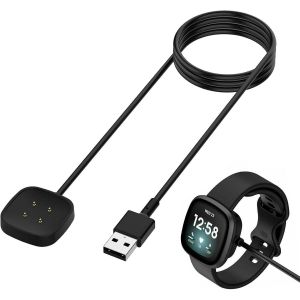 Chargeur Compatible avec Fitbit Sense,Sense 2,Versa 3,Versa 4 Cable de Remplacement,C&acirc;ble de Remplacement Chargeur USB,Station de Charge Magn&eacute;tique avec C&acirc;ble de Chargement USB 3,3 FT/100 cm - Neuf