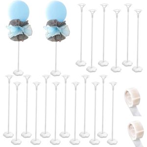 Senior-Lot De 20 Supports R&eacute;utilisables Pour Ballons De Table Avec Tasse Et Base Pour D&eacute;corations De F&ecirc;te D'anniversaire, F&ecirc;te D'anniversaire, D&eacute;coration De Mariage[L85] - Neuf