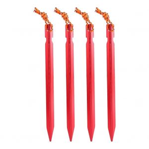 4pcs / Pack 18cm Alliage D'aluminium Corde De Vent Tente Piquets Cheville Clou De Sol (Rouge) - Neuf