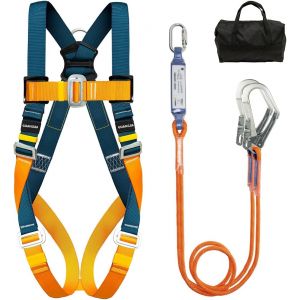 VornixorSarlshopKit de harnais de s&eacute;curit&eacute; &agrave; 5 points avec 1,8 m de long Lanyards r&eacute;glables Anti-chute Harnais de s&eacute;curit&eacute; pour le corps entier pour le sauvetage incendie, formation d'expansion, op&eacute;r - Neuf