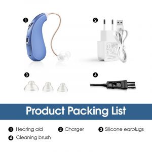 Amplificateur Auditif Pour Personnes Âgées,Pour La Surdité Et La Perte Auditive Avec Crochets Souples,Adapté À La Forme D'oreille Vhp-1206 - Type Blue With Eu Plug - Neuf