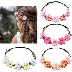 4 Morceaux De Ruban Élastique Bandeau Guirlande Bandeau Fleur Bandeau Pour Le Mariage Festival Partie - Neuf