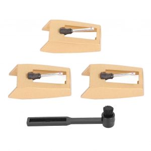 3pcs tourne-disque stylet disque disque de rechange aiguille avec brosse de nettoyage pour Victrola pour Crosley pour ION - Neuf